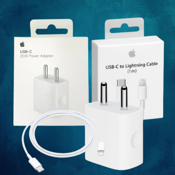 apple 20 watt charger complete set with data cable
